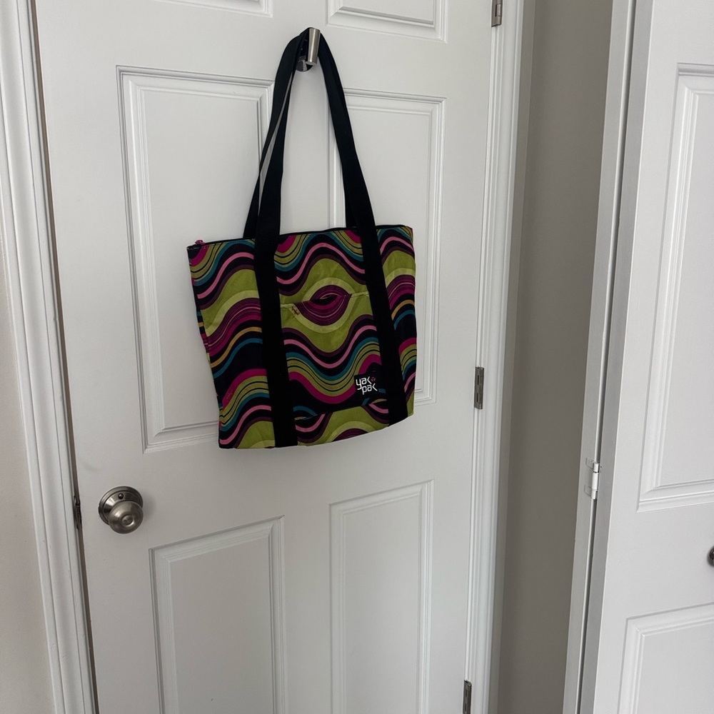 Yak Pak Multicolor Wave Tote with Black Straps